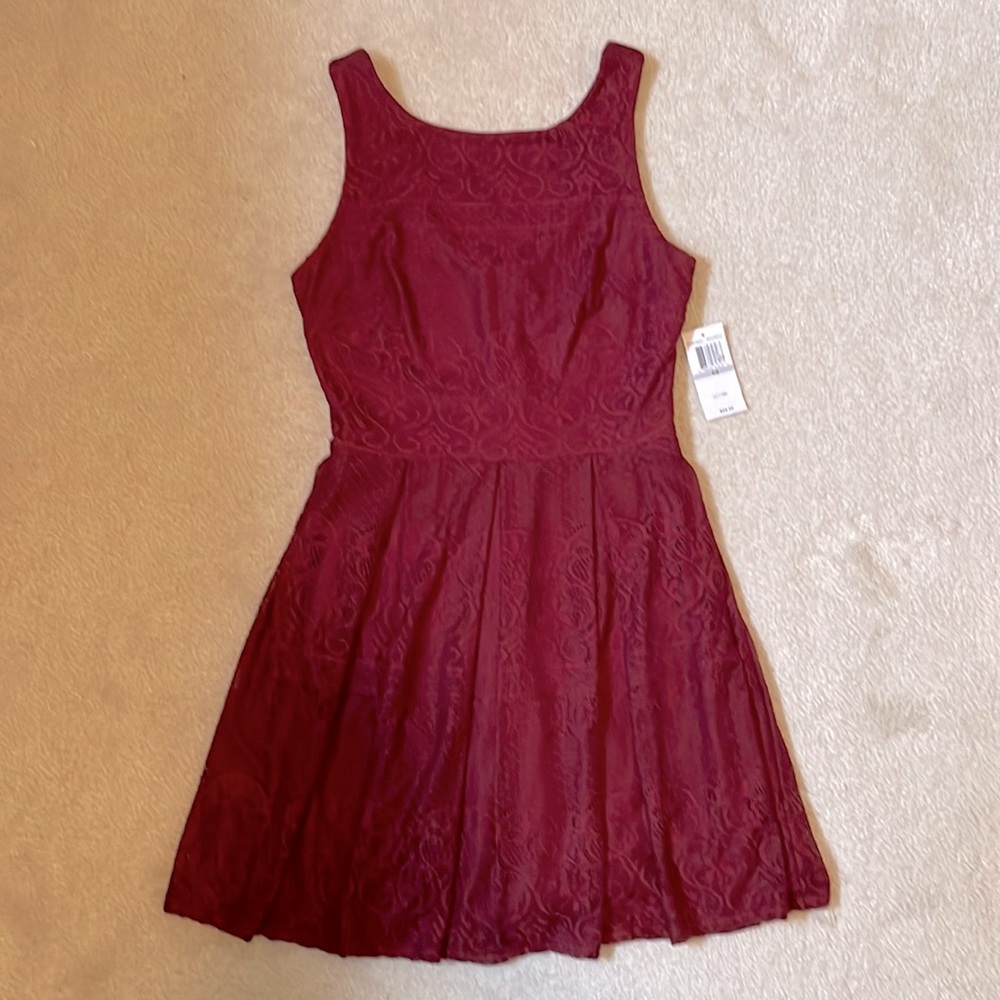 Lace Daytime Burgundy/Wine Cocktail Dress